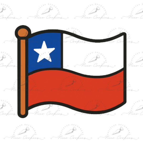Bandera Chilena Con Asta